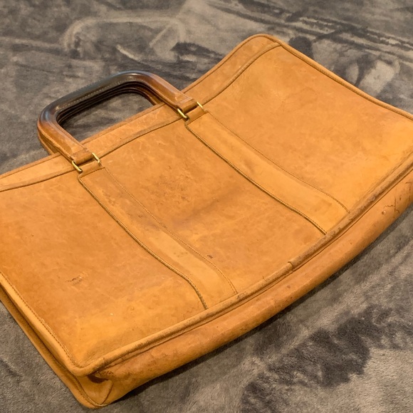 Vintage Coach British Tan Embassy Briefcase Messenger Bag Leather Brown - Picture 15 of 16